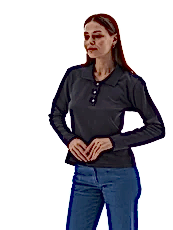 Рубашка поло женская с длинным рукавом