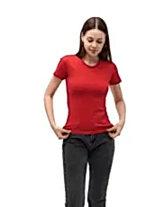 Женская футболка премиум с U - образным вырезом